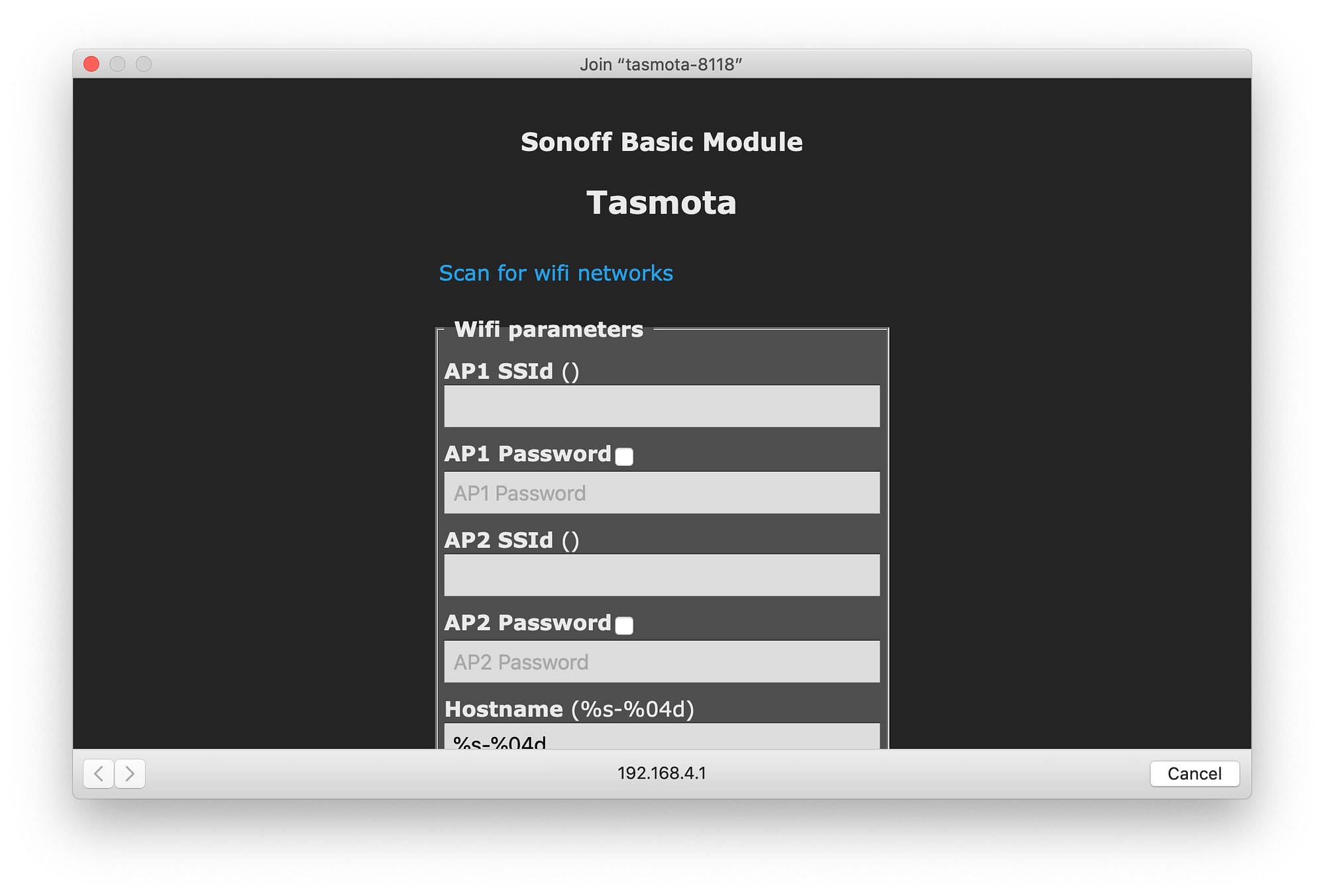 Tasmota WiFi Connecting