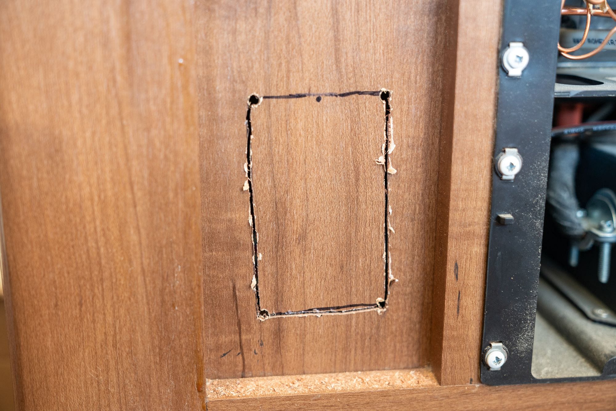 Old Work Box Hole