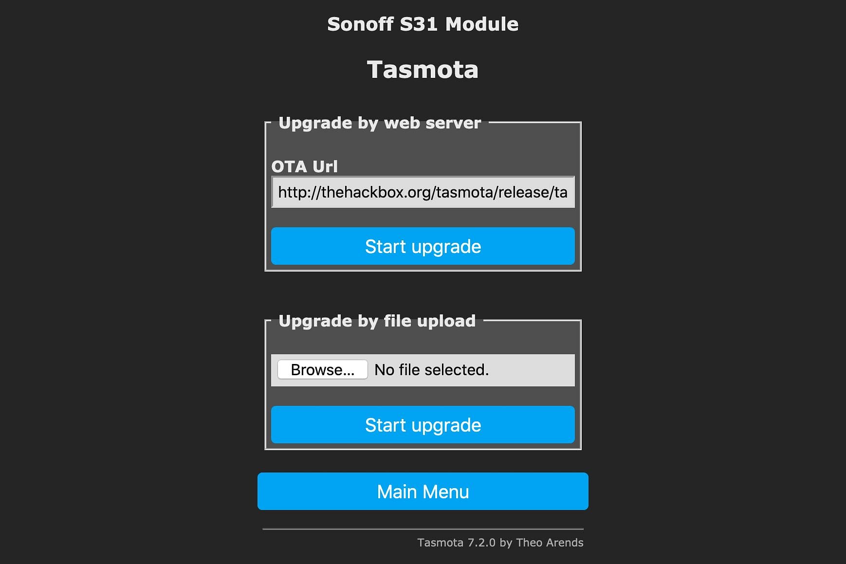 Tasmota OTA Update